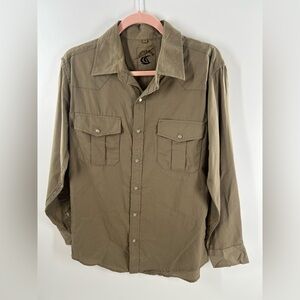 Coevals Club Olive Button-Up Shirt Size Small‎